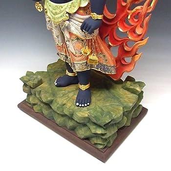 Amazon | 楠 彩色不動明王 立像 87cm 最上彫り 木彫り 仏像